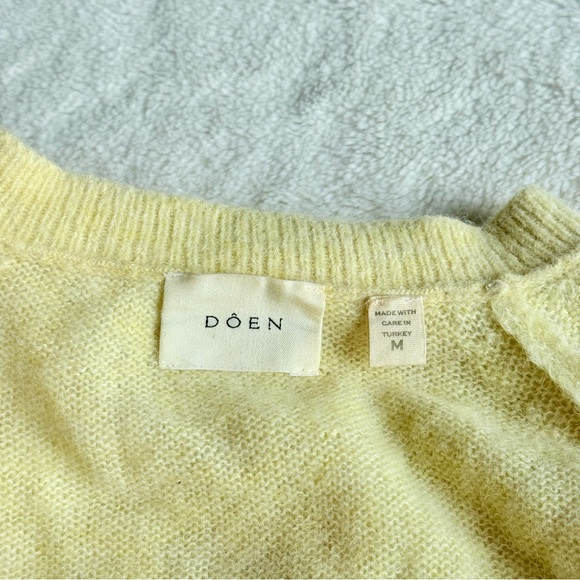Doen Petra Alpaca Blend Dandelion Yellow Button Long Sleeve Cardigan M - Picture 10 of 12